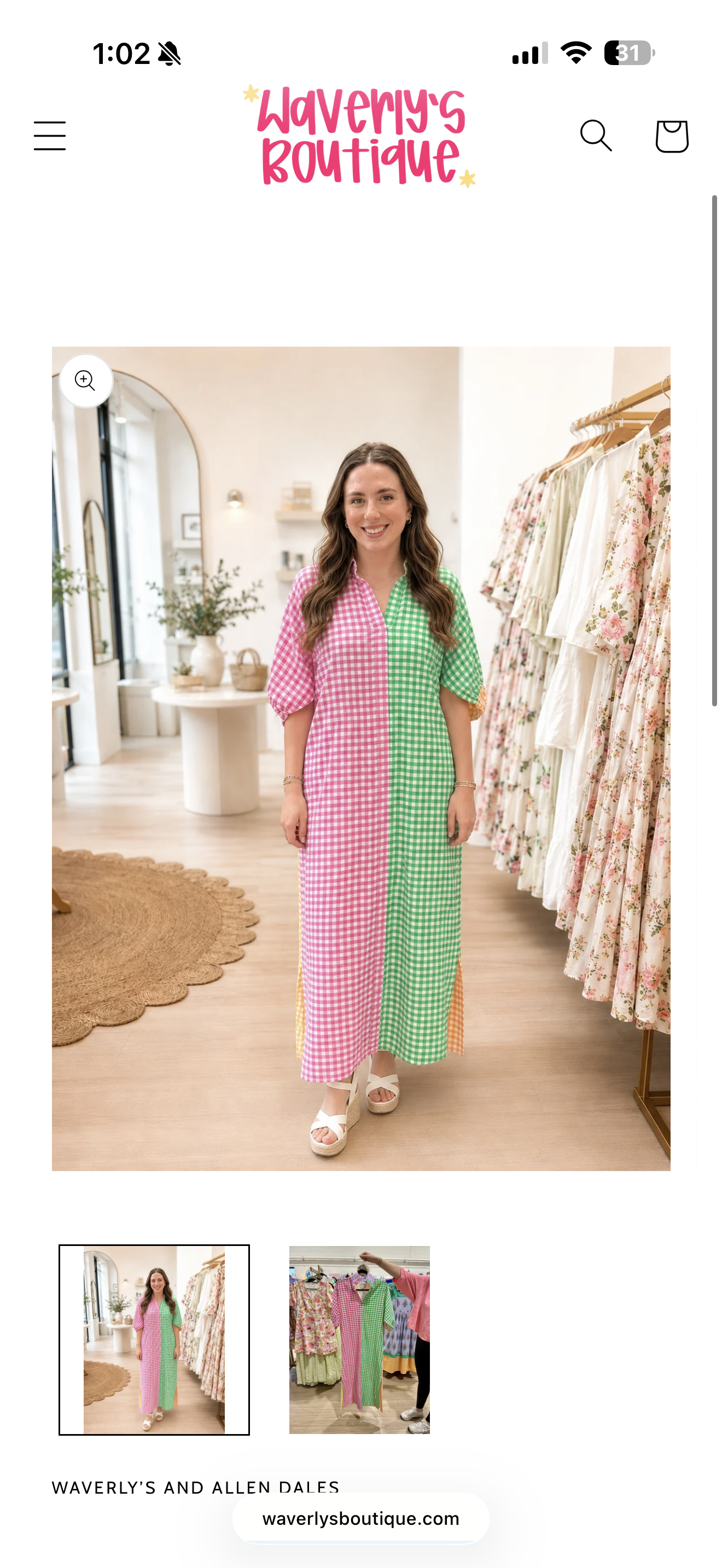 Blakely gingham maxi