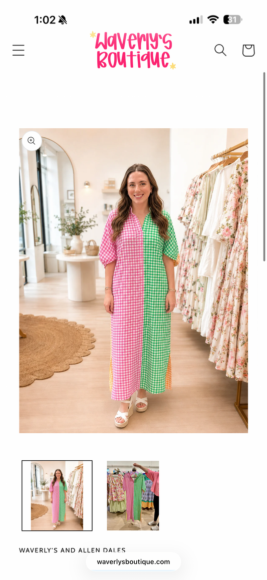 Blakely Gingham Maxi