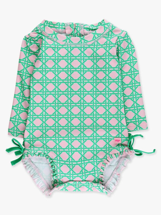 Turquoise & Pink Coastal Swimsuit