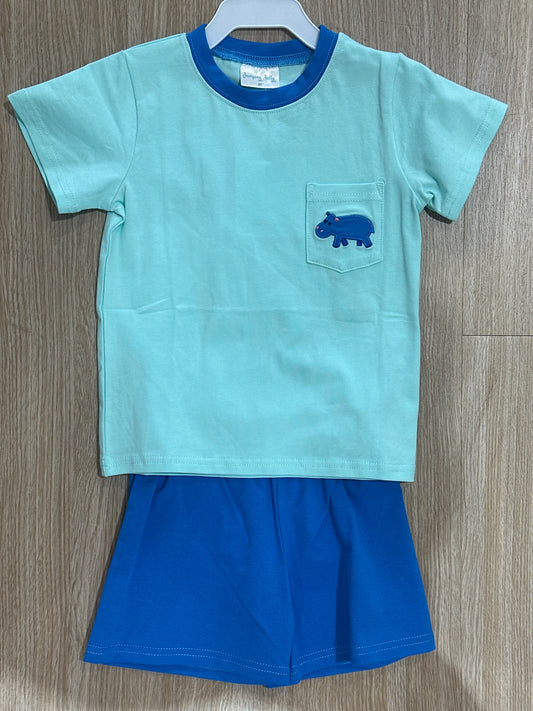 Hippo Boy Short Set
