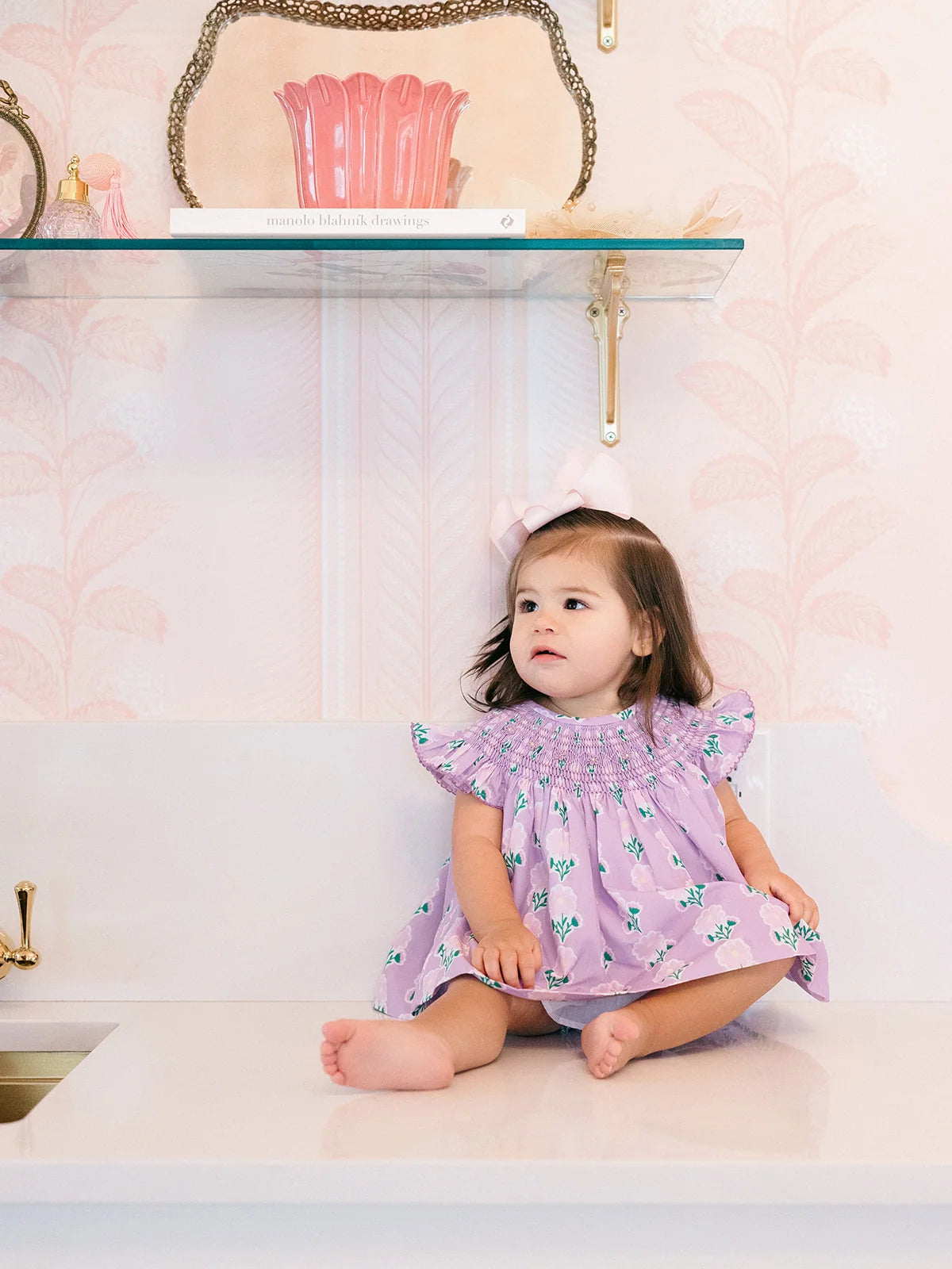Purple Flower Smock Bubble