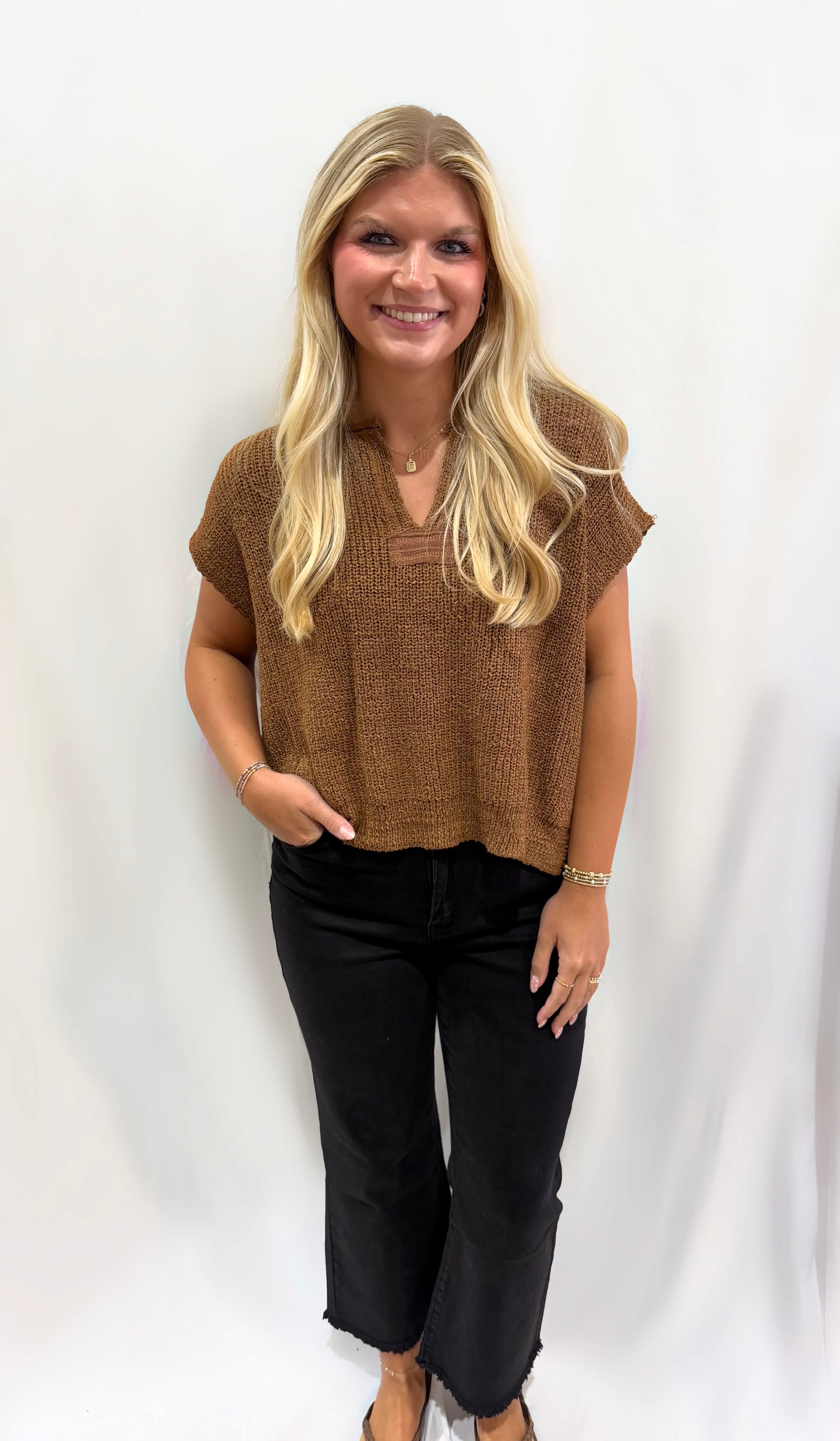 Camel Back Patch Sweater