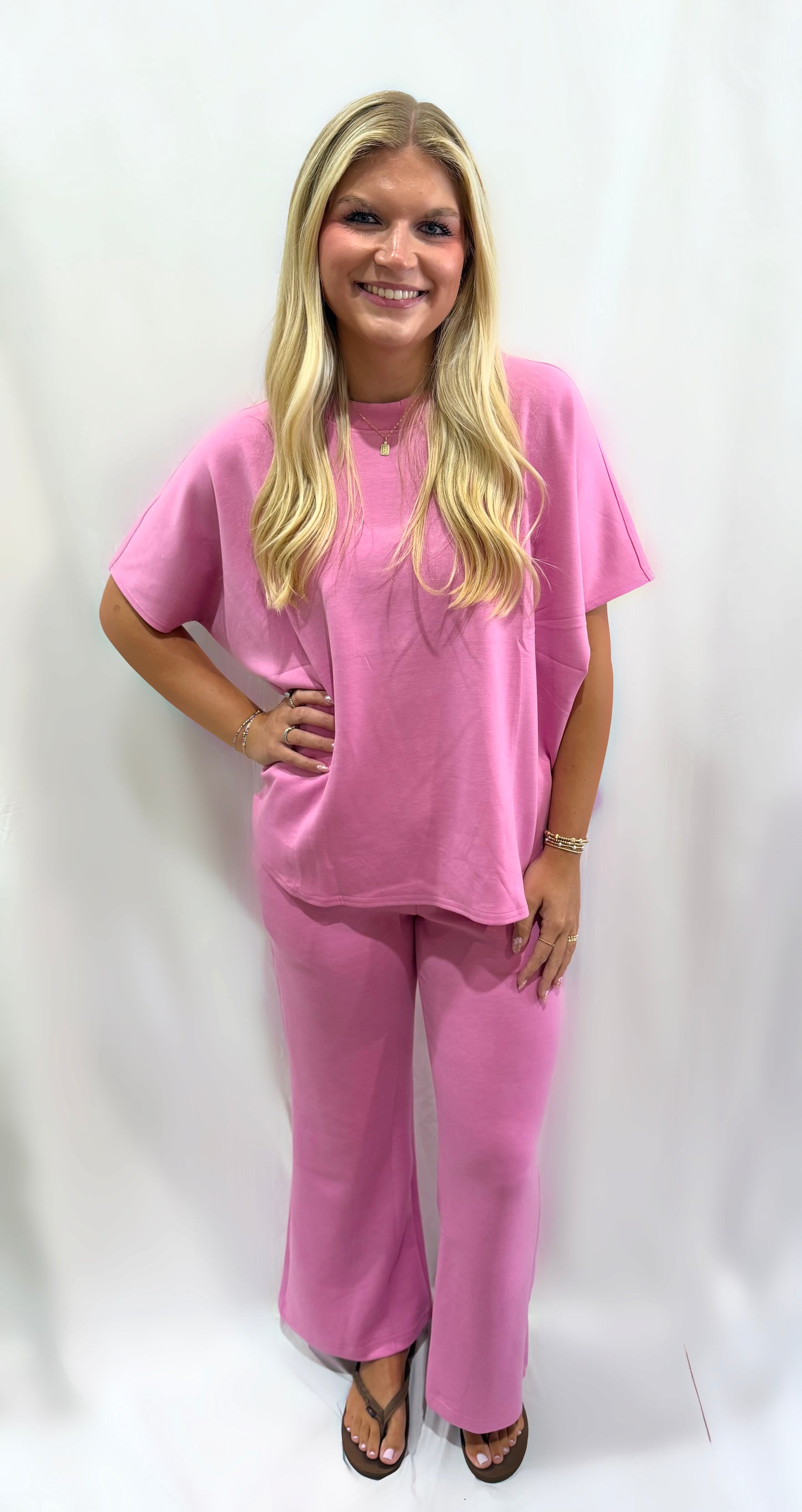 Scuba Pant Set-Pink