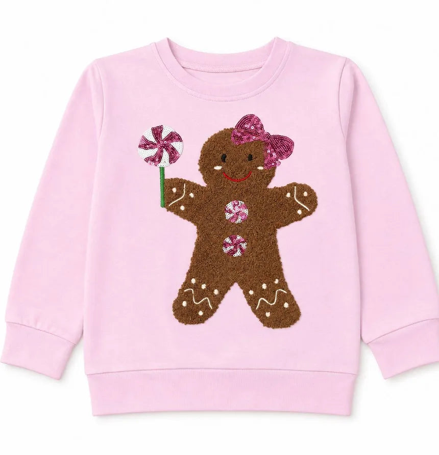 Lulu Bebe Pink L/S Gingerbread Top
