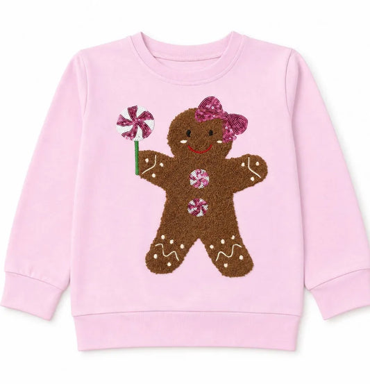 Lulu Bebe Pink L/S Gingerbread Top