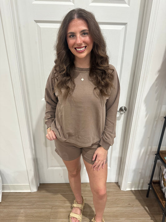 Coffee Run Short Set-Mocha