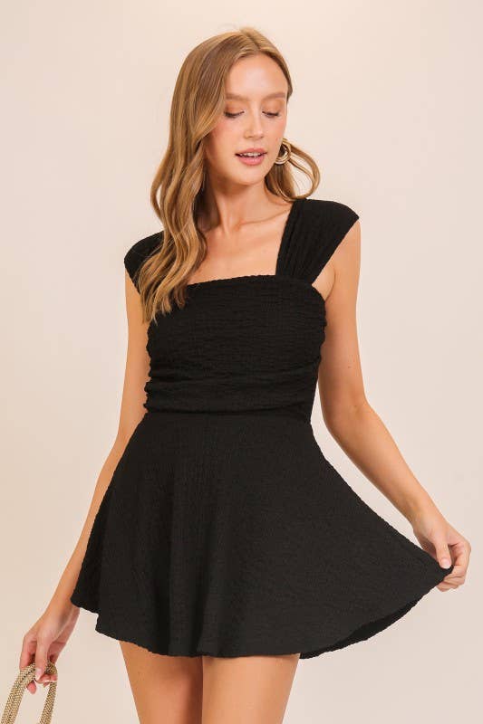 Black Sway Square Neck Romper