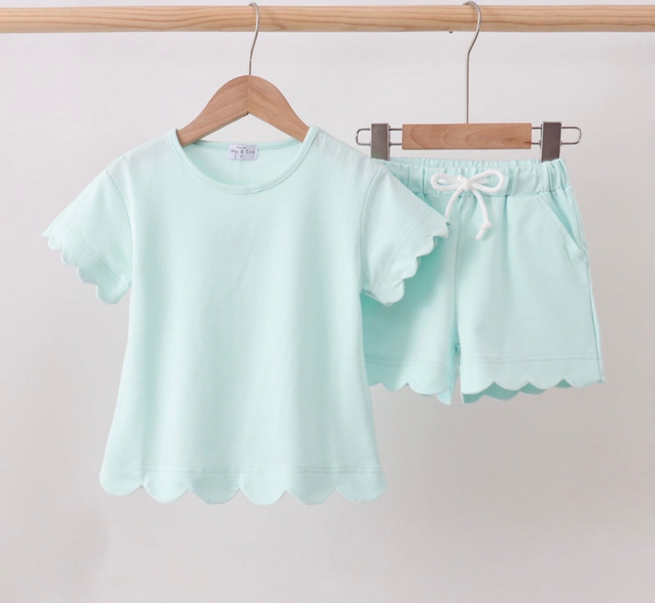 Mint Scallop Short Set