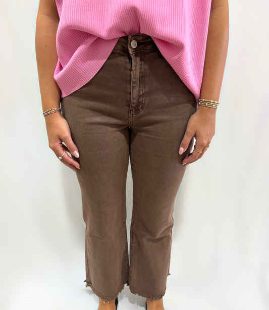Brown Acid Wash Jeans