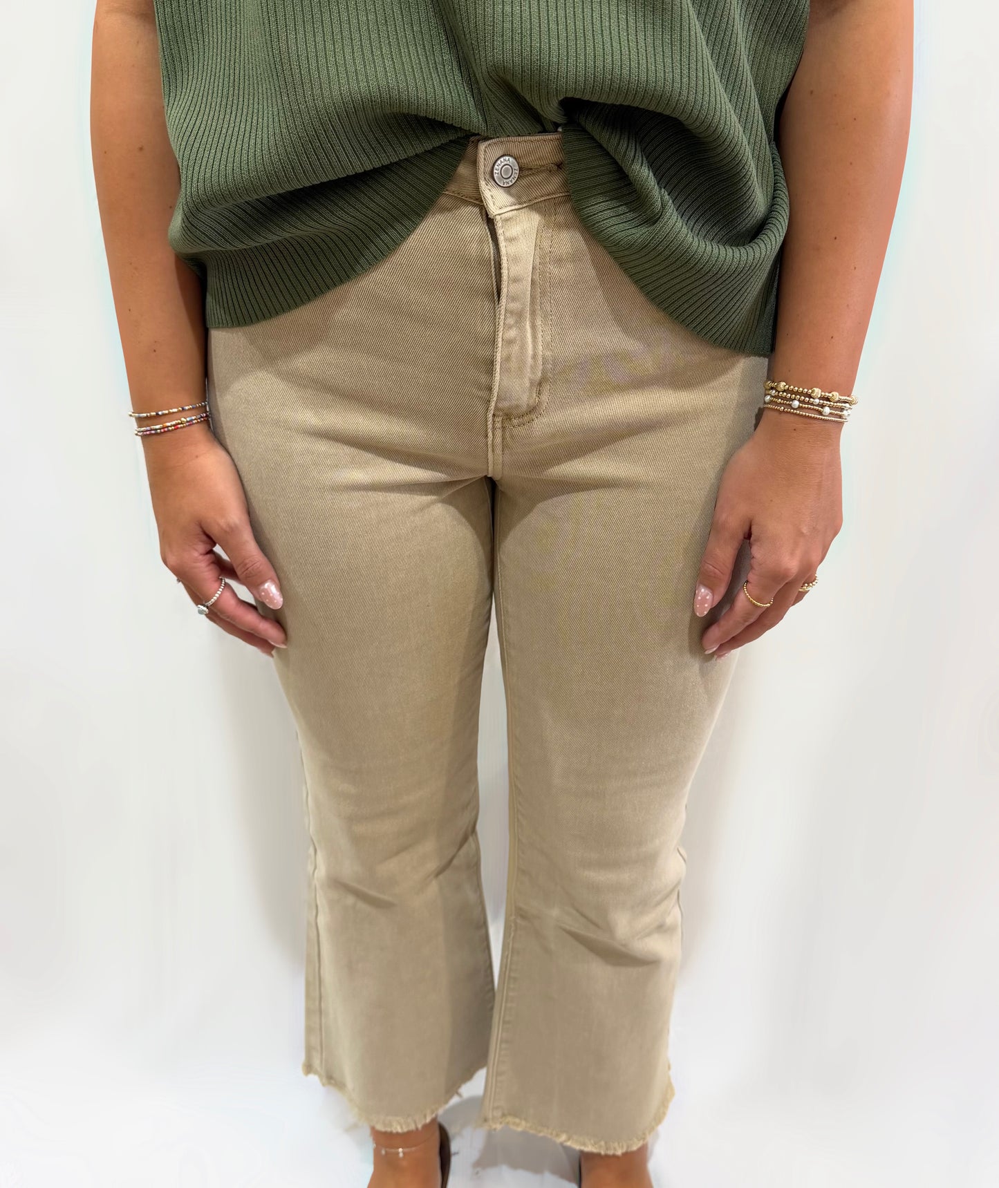 Light Mocha Acid Wash Jeans