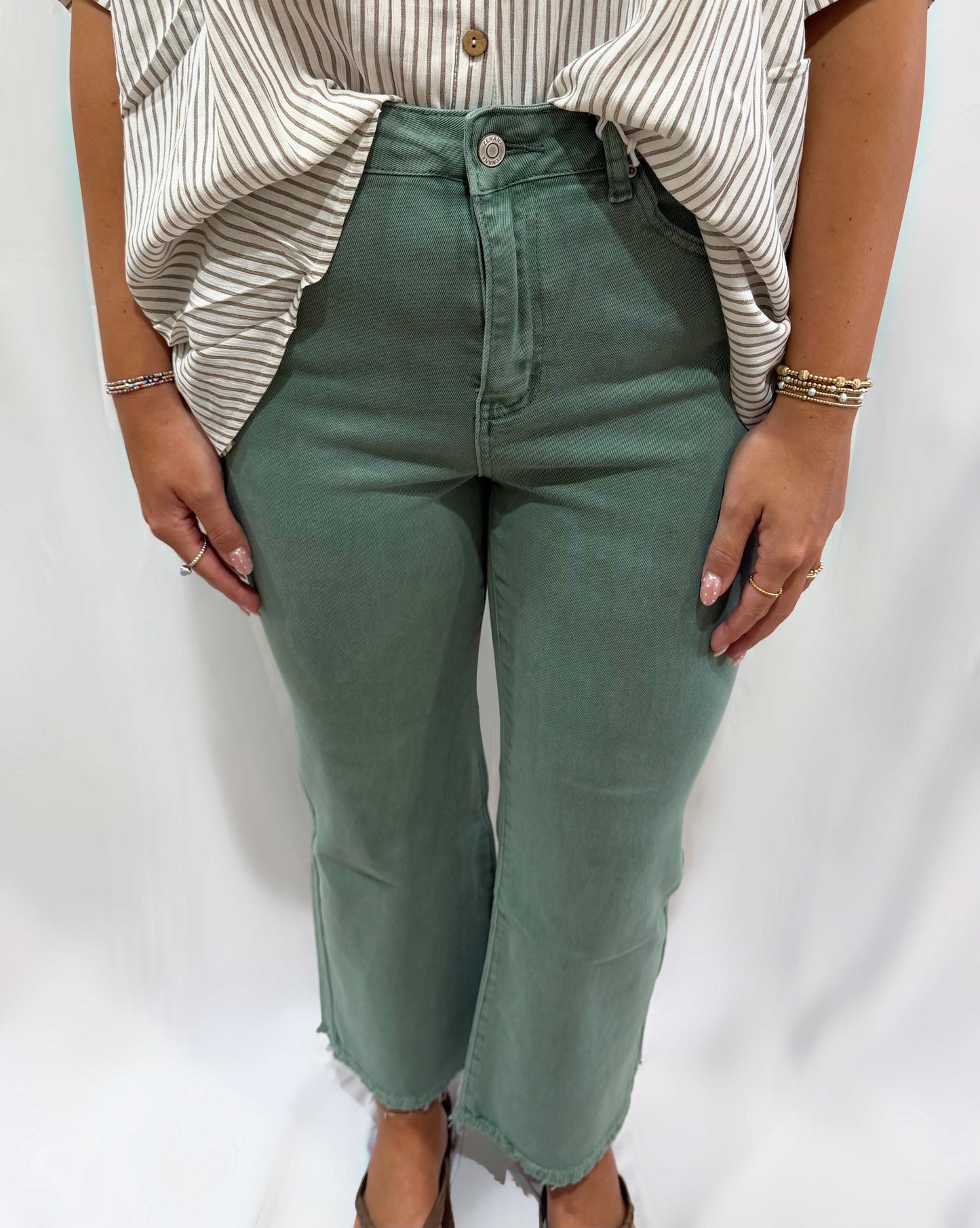 Olive Acid Wash Jeans