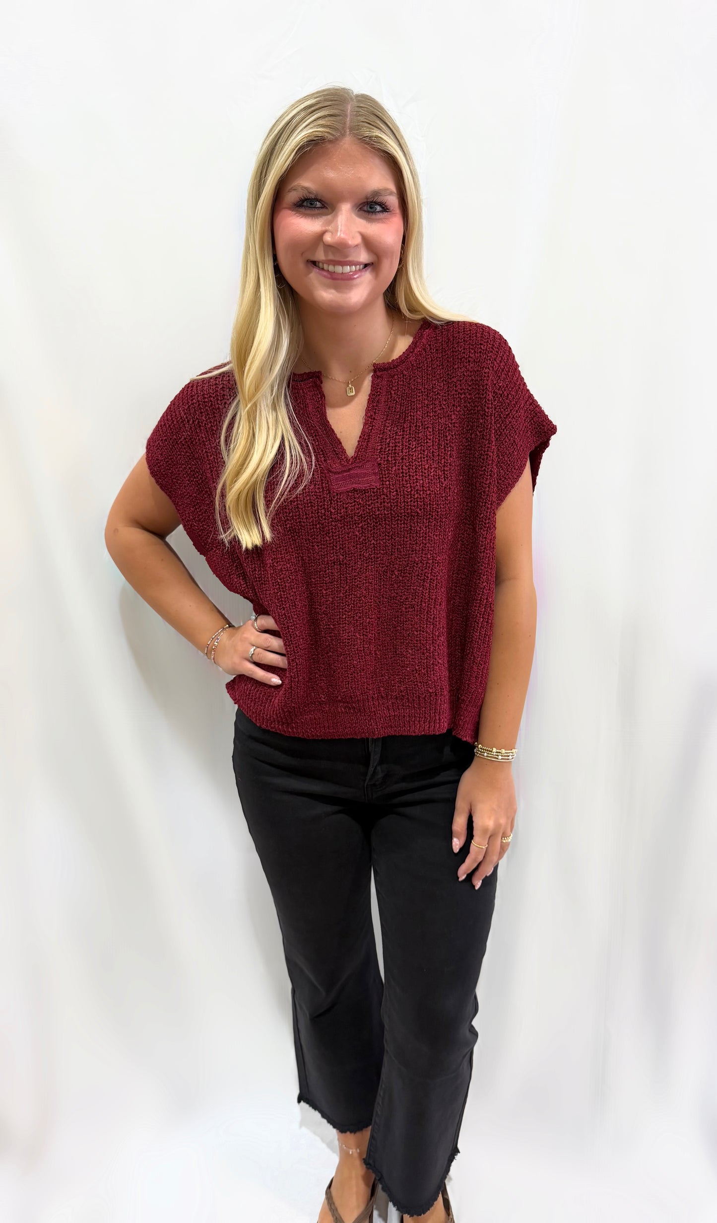 Maroon Back Patch Sweater