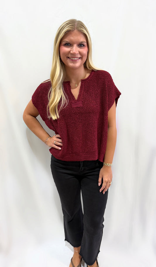 Maroon Back Patch Sweater
