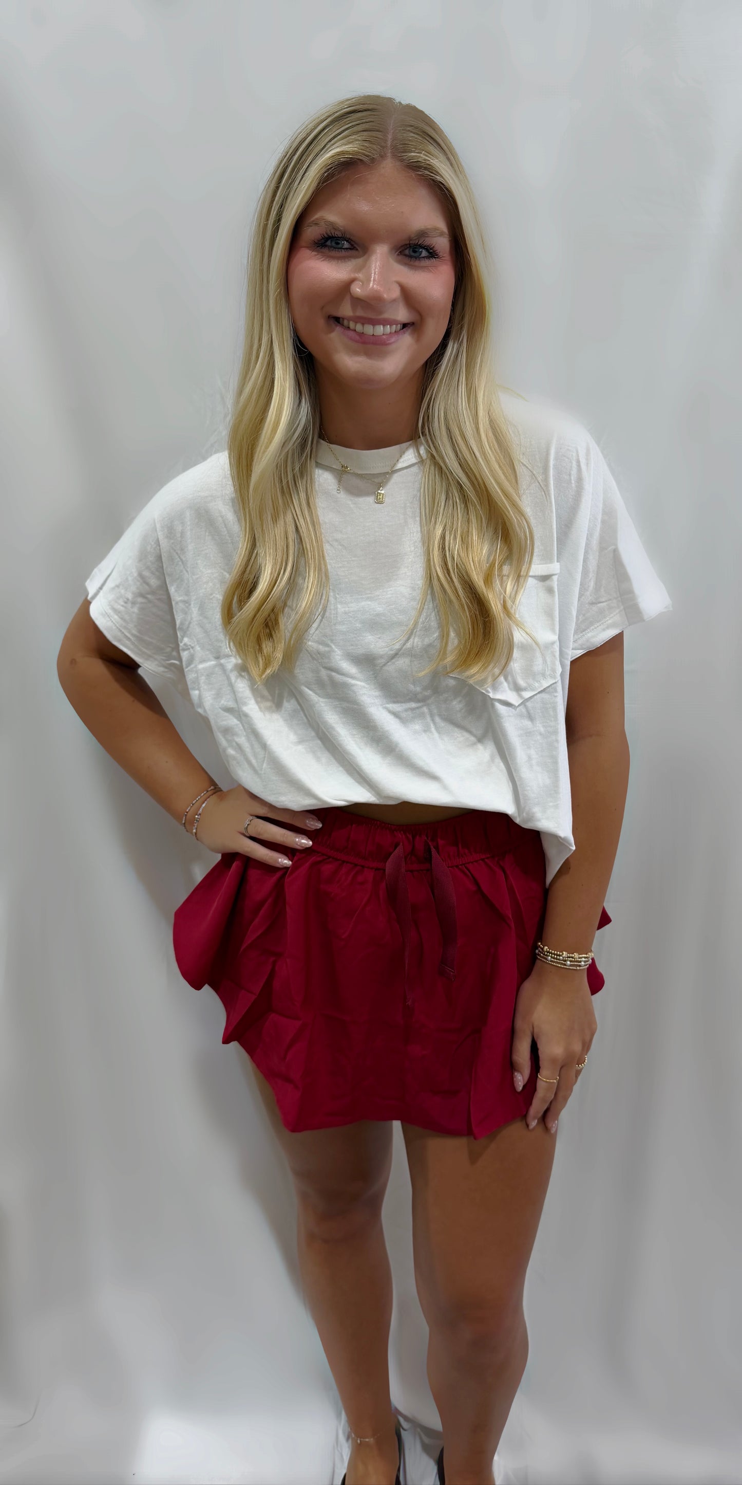 Maroon Daily Active Skort