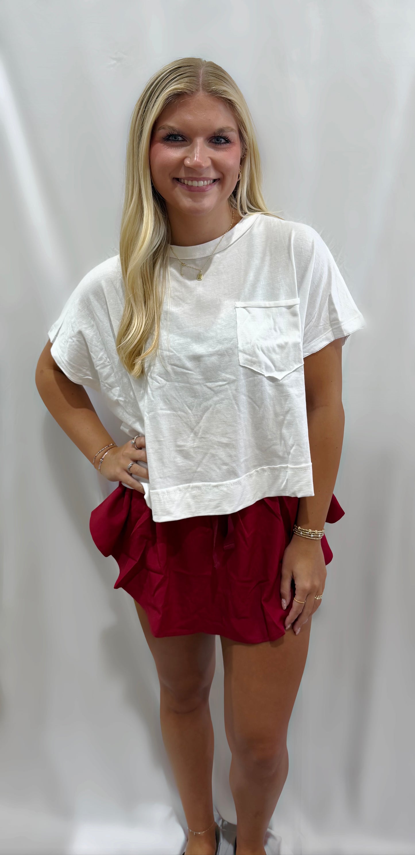 White Boxy Tee