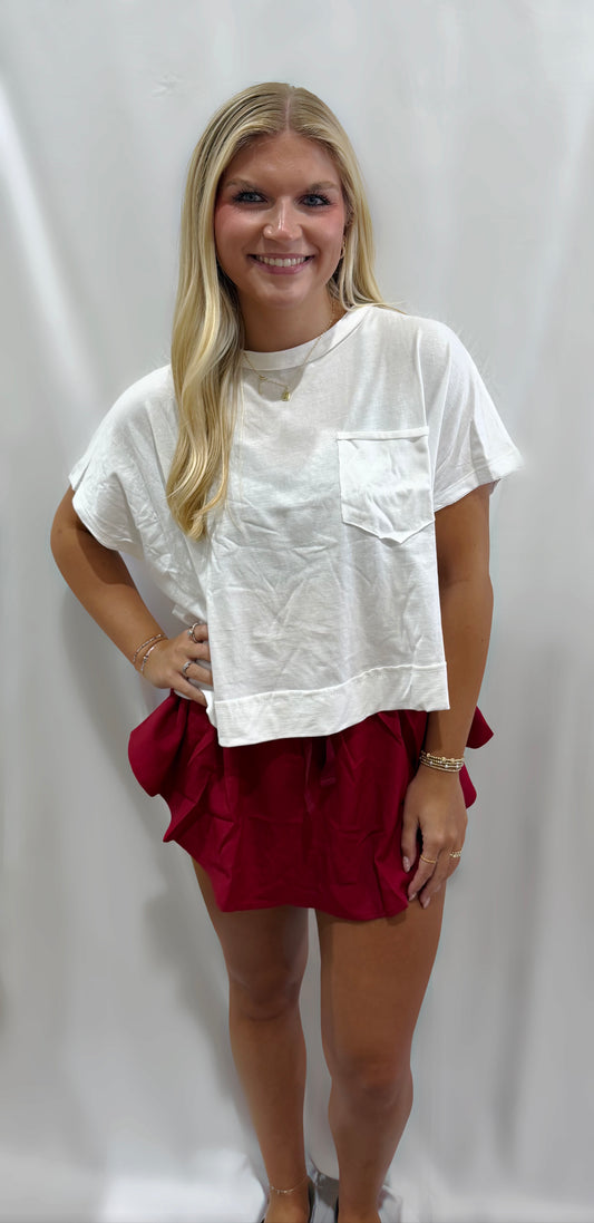 White Boxy Tee